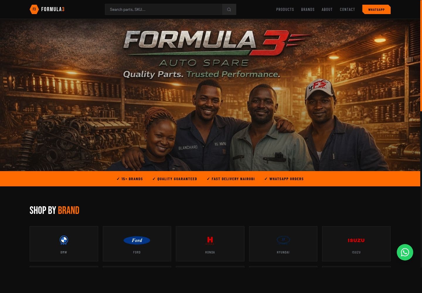 Formula3 Autospares website screenshot