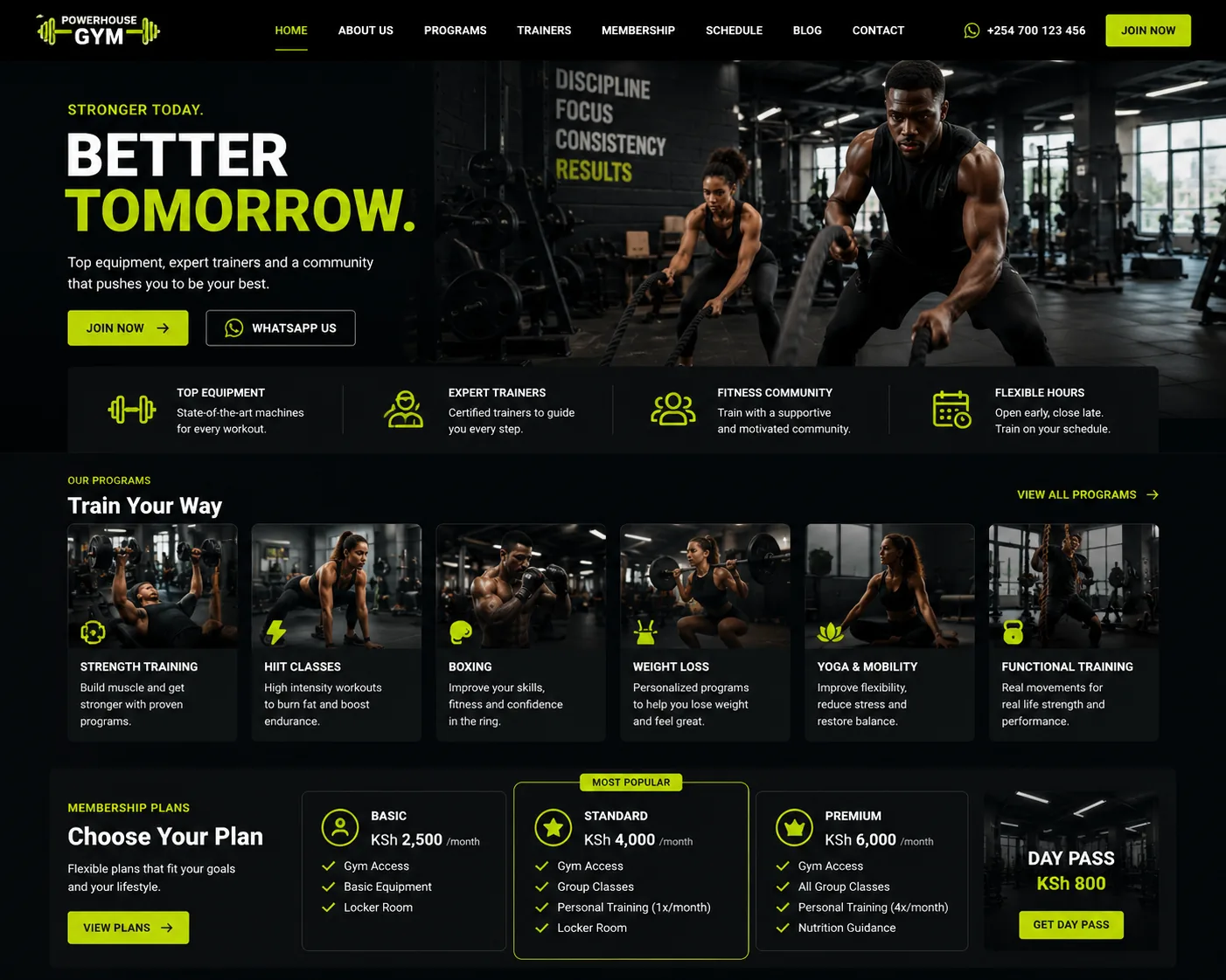 Gyms website design in Kenya